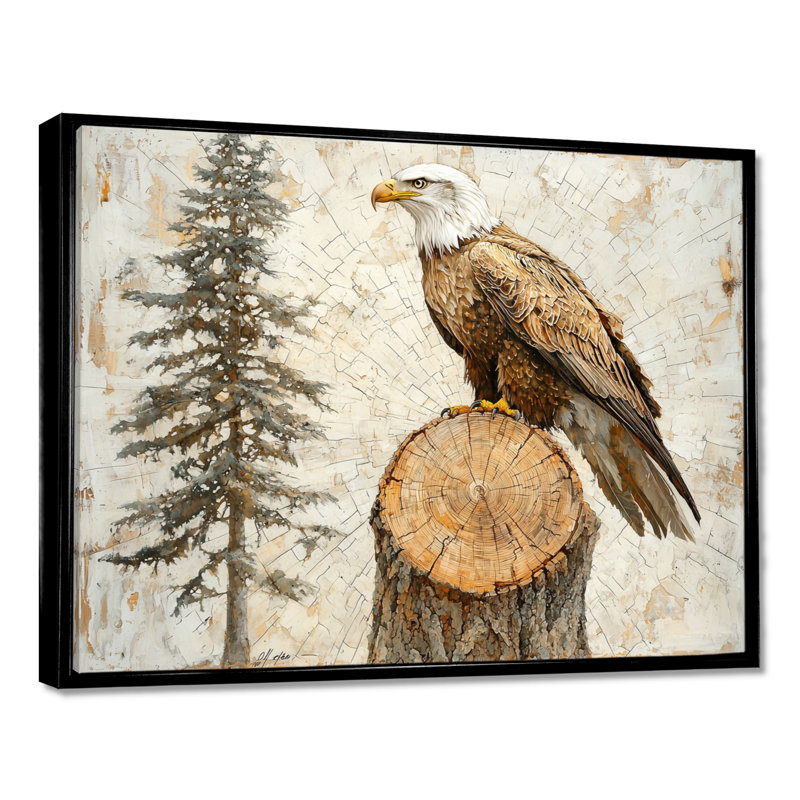 Gredmarie, aigle, esprit du vent dans la forêt - aigle, art mural sur toile, H 30 po x l 40 po, Impression encadrée flottante
