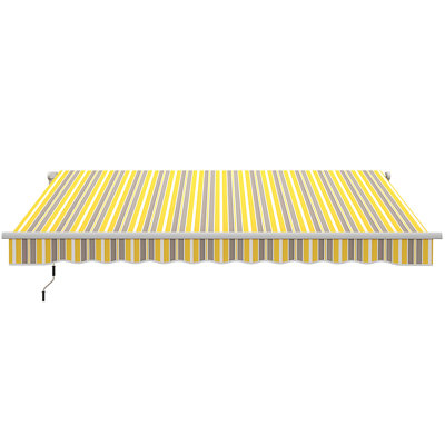 Auvent de terrasse rétractable avec auvent à manivelle manuel 12 pi x 10 pi Outsunny