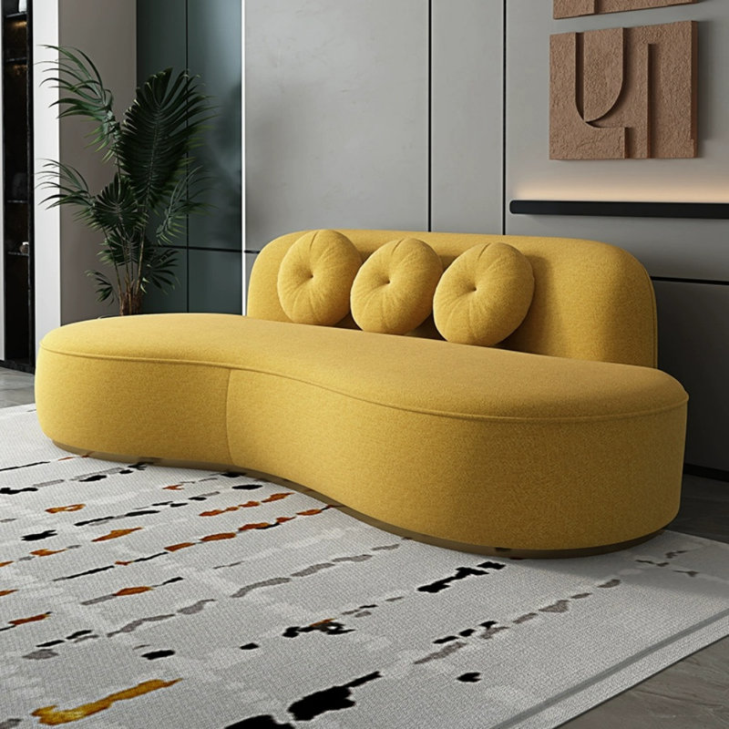 Canapé Creative Leisure, H 29,92 po x l 94,49 po x P 39,37 po, Jaune, 4