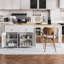Îlot de cuisine polyvalent avec table de salle à manger extensible, roulettes et beaucoup de rangement pour les cuisines et les salles à manger modernes