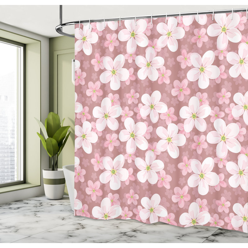 Shower Curtain with Hooks Included, 70"H x 69"W