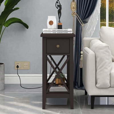 Luckas Tray Top End Table with Storage