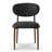 5 Piece Round Glass Dining Set With Walnut Base Table And 4 Upholstered Side Chairs-119727090