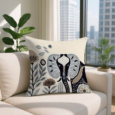 Issa Elephant Reversible Indoor/Outdoor Square Pillow