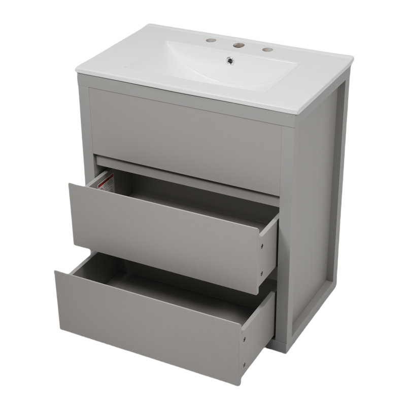 Ensemble de meuble-lavabo double 60 po, Gris