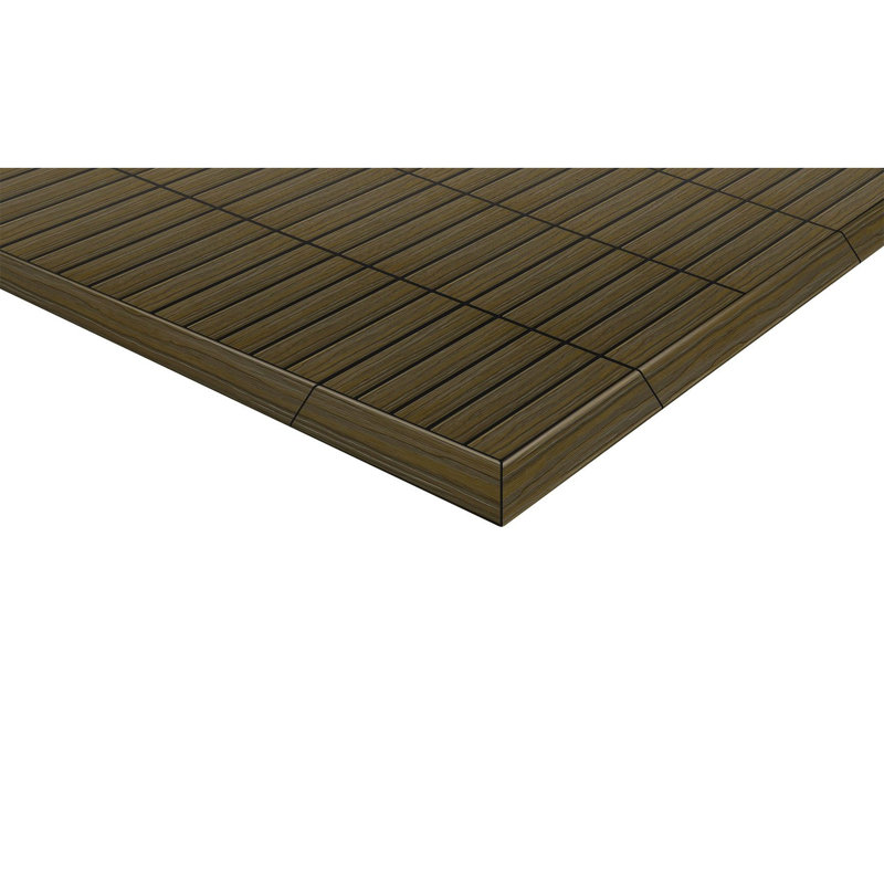 24'' L x 3'' W Plastic Interlocking Deck Outward Corner Trim in Brown