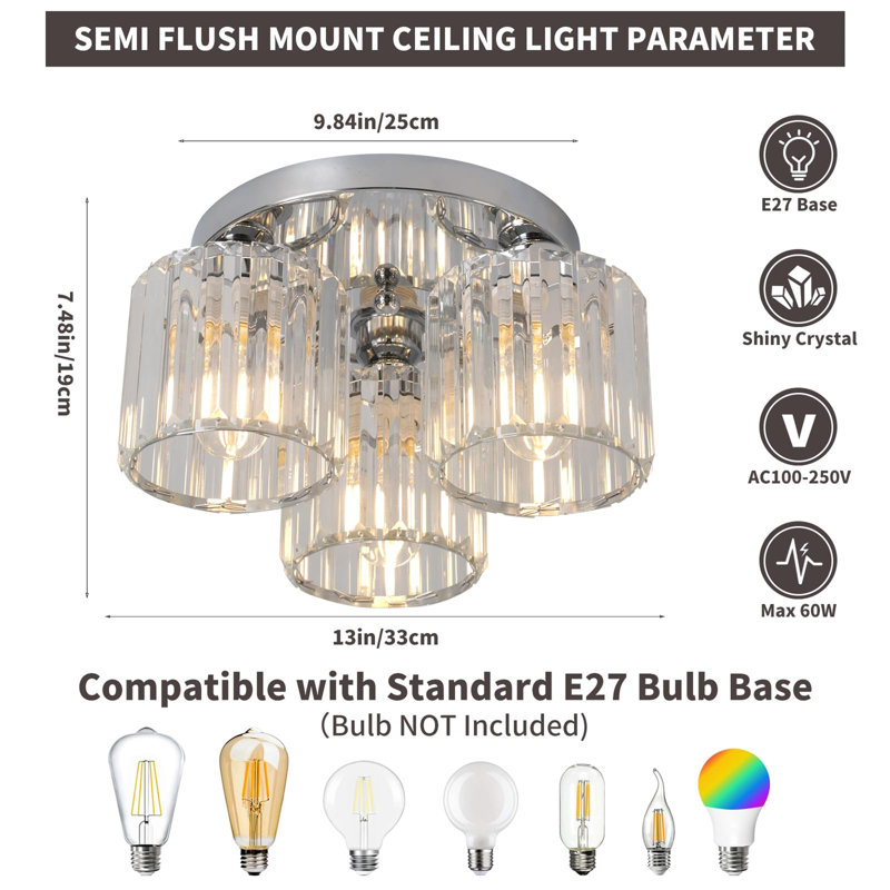 Polycarbonate Semi Flush Mount