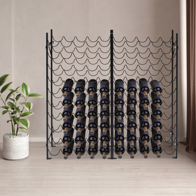 Evanjelina 100 Bottle Floor Wine Bottle Rack Black