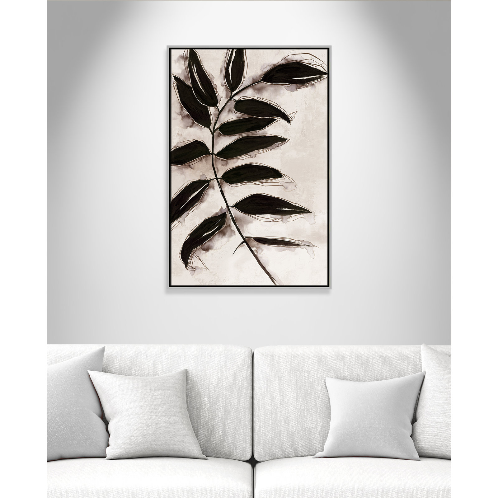 Leaves "Leaves II" Print, 37.5" H x 25.5" W x 2" D, Silver Framed
