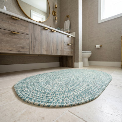 Tapis d'extérieur uni tressé Nautical Tweed