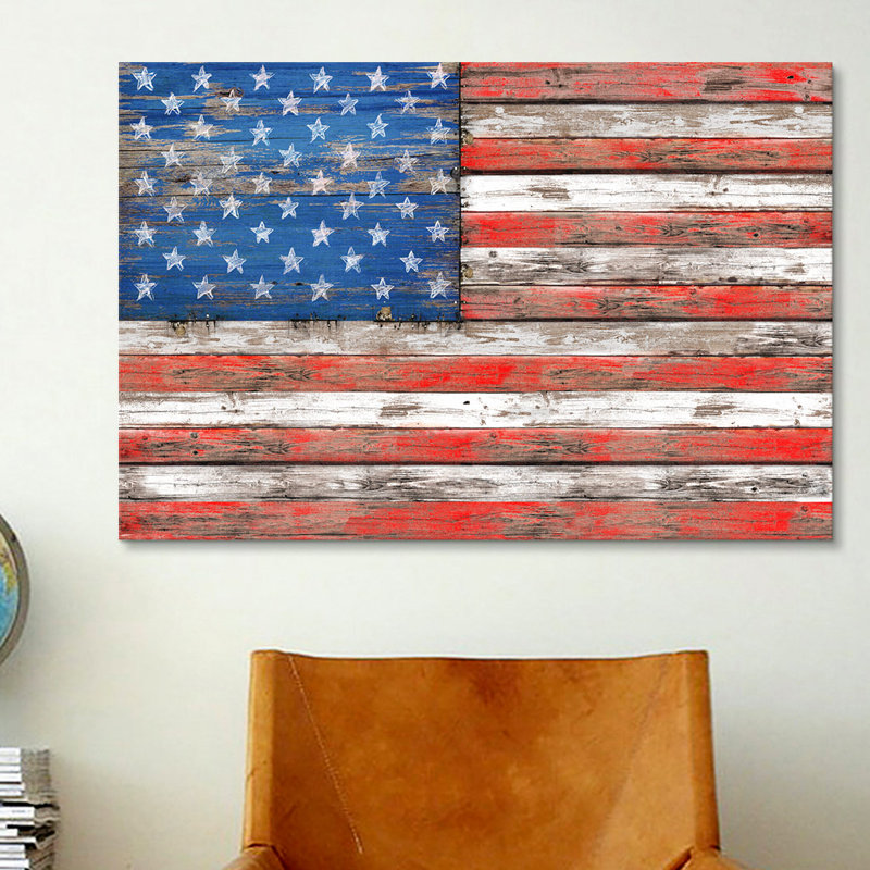 « usa rétro bois » par diego trigall, impression, Toile, H 40 po x l 60 po x P 0,75 po