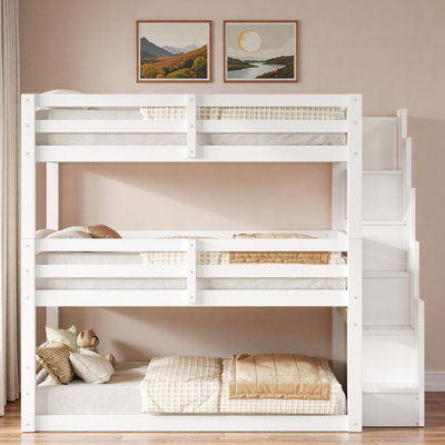 Triple Bunk Bed With Storage Staircase