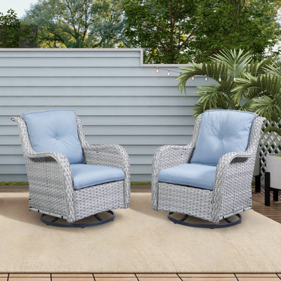Chaise berçante d'extérieur en osier Selda