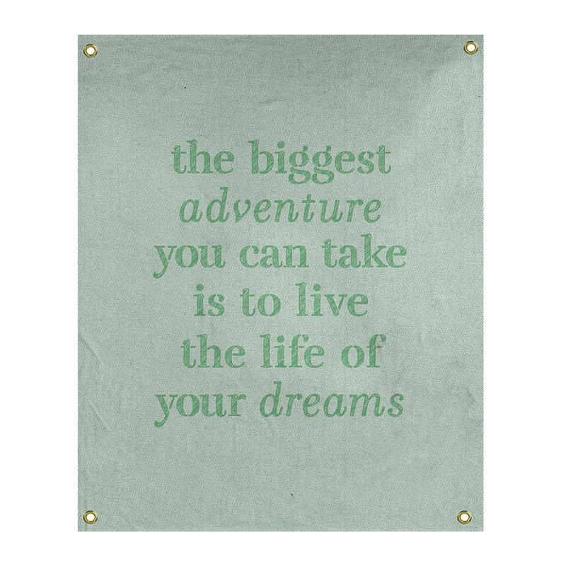 Tapisserie en polyester, le plus grand témoignage de citation adventure, H 80 po x l 59 po, Vert