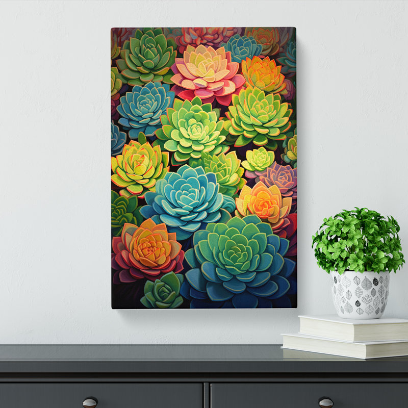 Succulent Orphism - No Frame Print, 76cm H x 50cm W x 3cm D