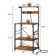 Kickemuit 23.6" Kitchen Bakers Rack Coffee Bar Table Microwave Stand Storage Shelf with Power Outlet, 4 Tiers, 6 S-shaped Hooks