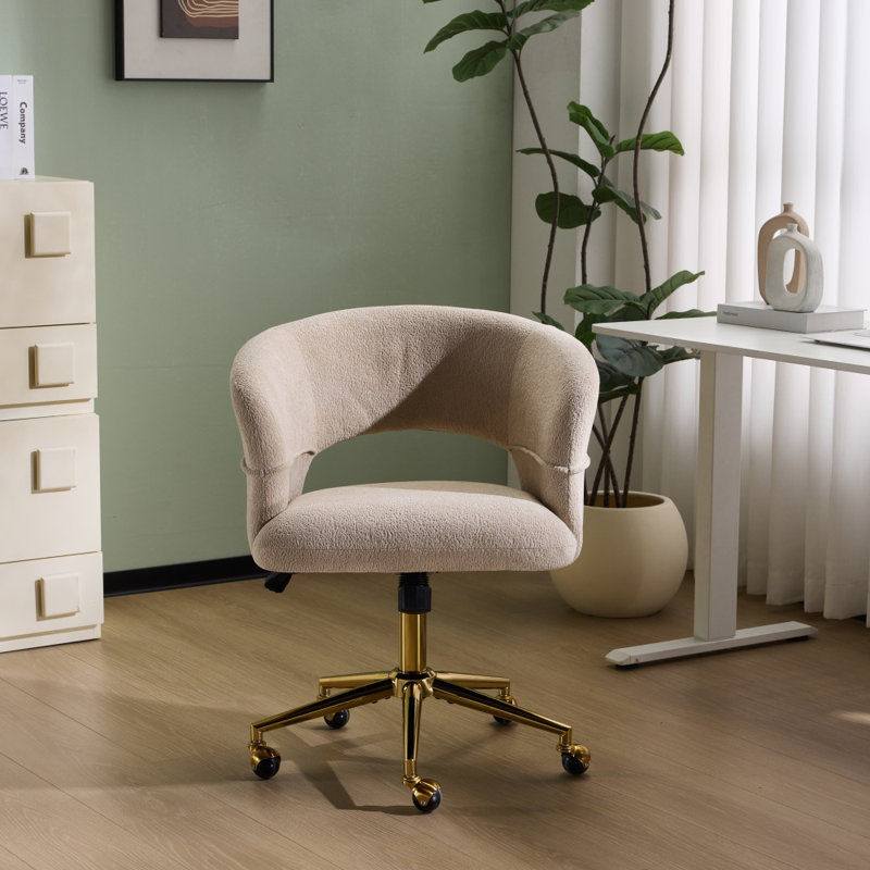 Chaise de bureau pivotante 25,1 pouces, Kaki