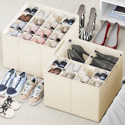 Container Organizer Waytrim Storage Shoe Box Fabric Shoe Organizer