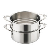 Hestan Probond Luxe 3-Quart Polished Professional Clad Stainless Steel Soup Pot And Steamer Insert Set