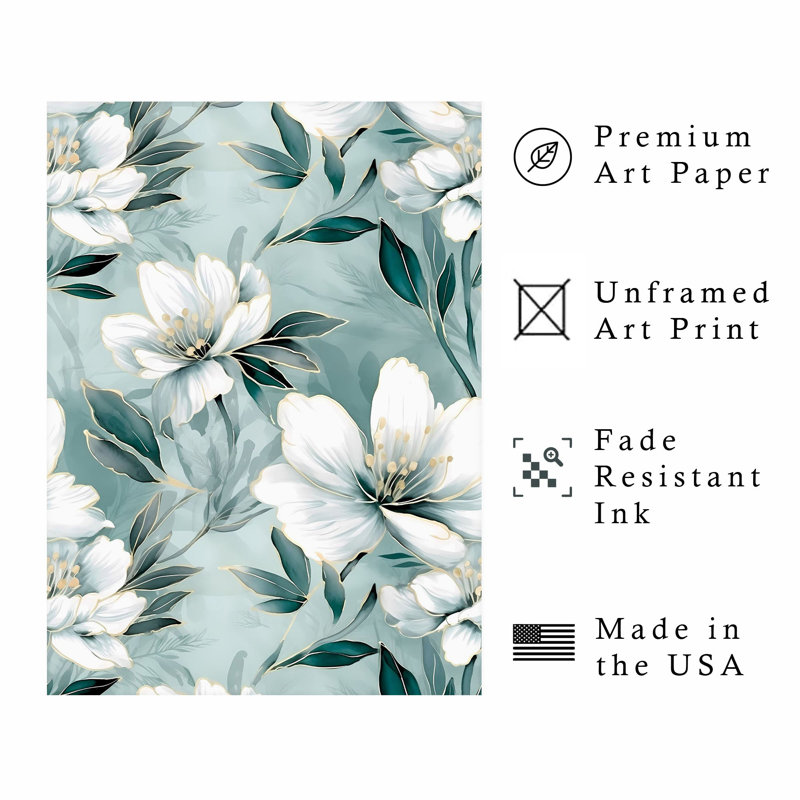 Floral Florals III, reproduction d'art moderne sans cadre, H 16 po x l 12 po