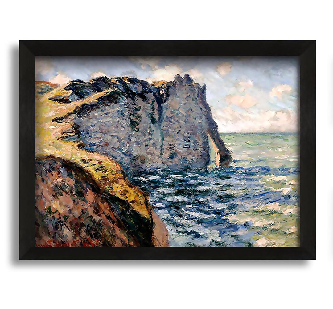 Gerahmtes Leinwandbild The Cliff Of Aval At Etretat von Claude Monet