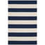 Fairchild Striped Handmade Tufted Wool Navy/Ivory Area Rug-21774022