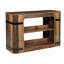 Îlot de cuisine rustique de 55 po avec tablettes de rangement, table de bar industrielle avec détails en métal noir et espace pour les jambes, table de pub peu encombrante pour les petites cuisines