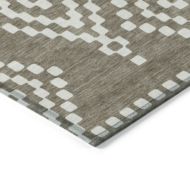 Malek Indoor/Outdoor Area Rug with Non-Slip Backing, Rectangle 1'8" x 2'6"