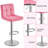 Swivel Upholstered Adjustable Bar Stool with Large Pedestal Base-81309418