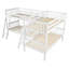 L-Shaped Bunk Bed With Ladder,Twin Size-Grey