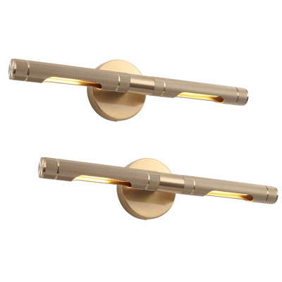 18.9" Dimmable 2 - Light Wall Mounted Sconce 360°Rotatable Picture Light(Bulbs Included)(Set Of 2)