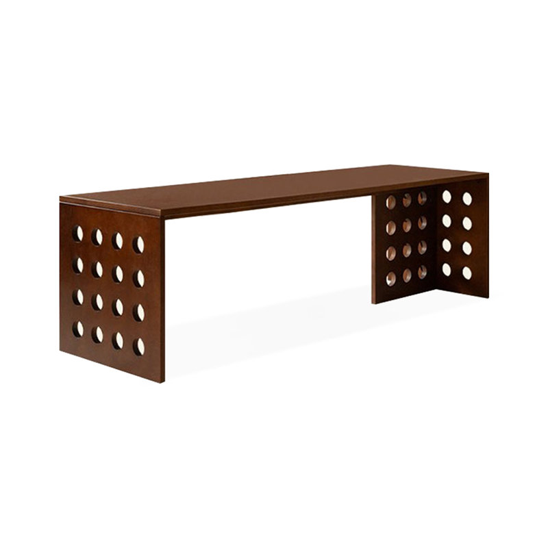 Bureau rectangulaire brun en bois massif, H 29,53 po x l 78,74 po x P 27,56 po