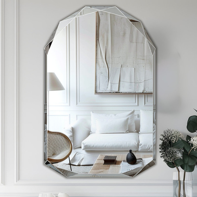 Miroir de salle de bain sans cadre, miroir sans cadre à bord biseauté pour salle de bain, salon, entrée de maison, miroir mural élégant