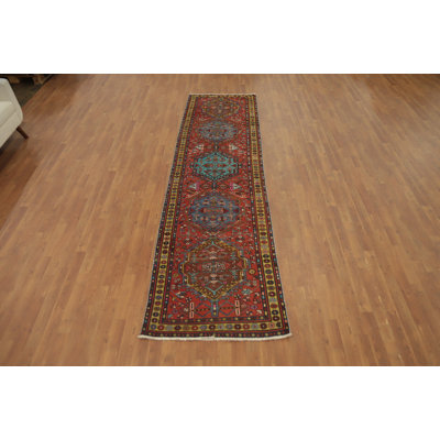 Handmade Wool Traditional Runner Rug 3x11