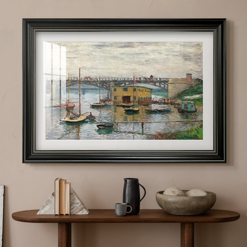 Pont d'Argenteuil par temps gris, vers 1876 - Claude Monet - Estampe encadrée sur mesure, Format intérieur 20 po x 28 po