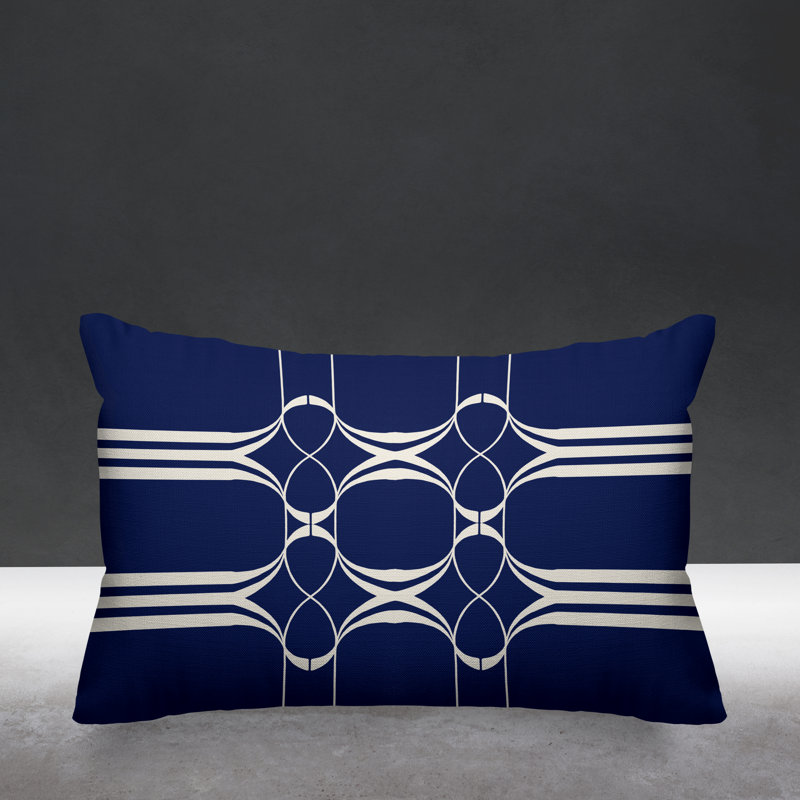 Coussin décoratif intérieur / extérieur Lysander, Bleu marine