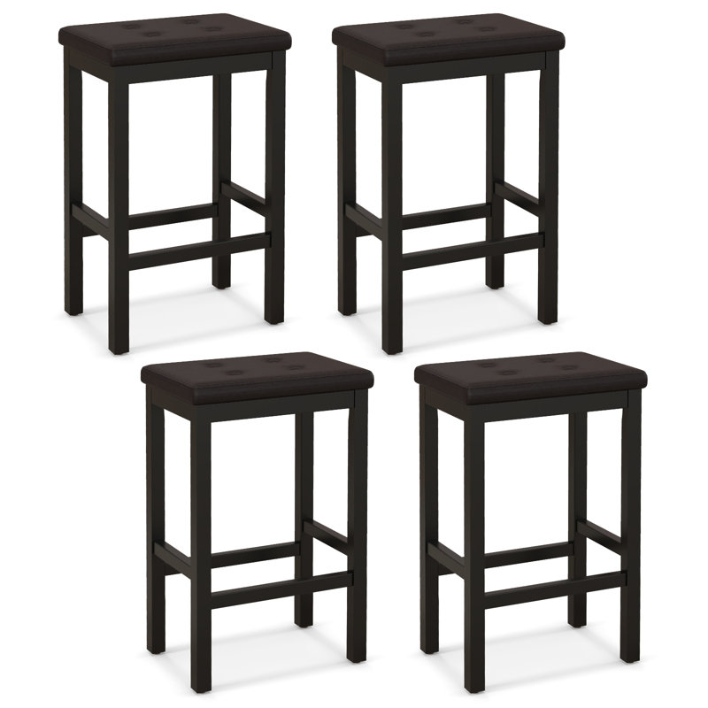 Tabouret de comptoir 24 po Davasia, Gris foncé, Brun foncé, 4