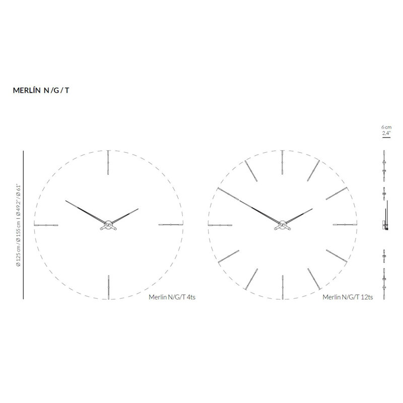 Horloge murale Merlin, Or, Grand