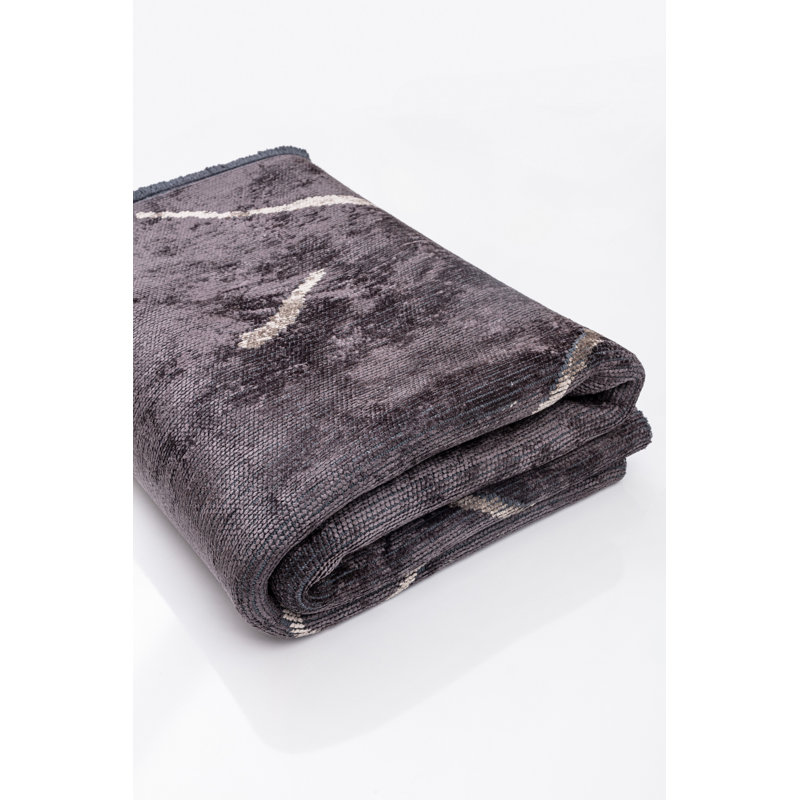 Rapture Gray Abstract Luxury Area Rug, Rectangle 7'10" x 9'10"