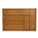 Bamboo Rect 6-Sectional Cutlery Tray