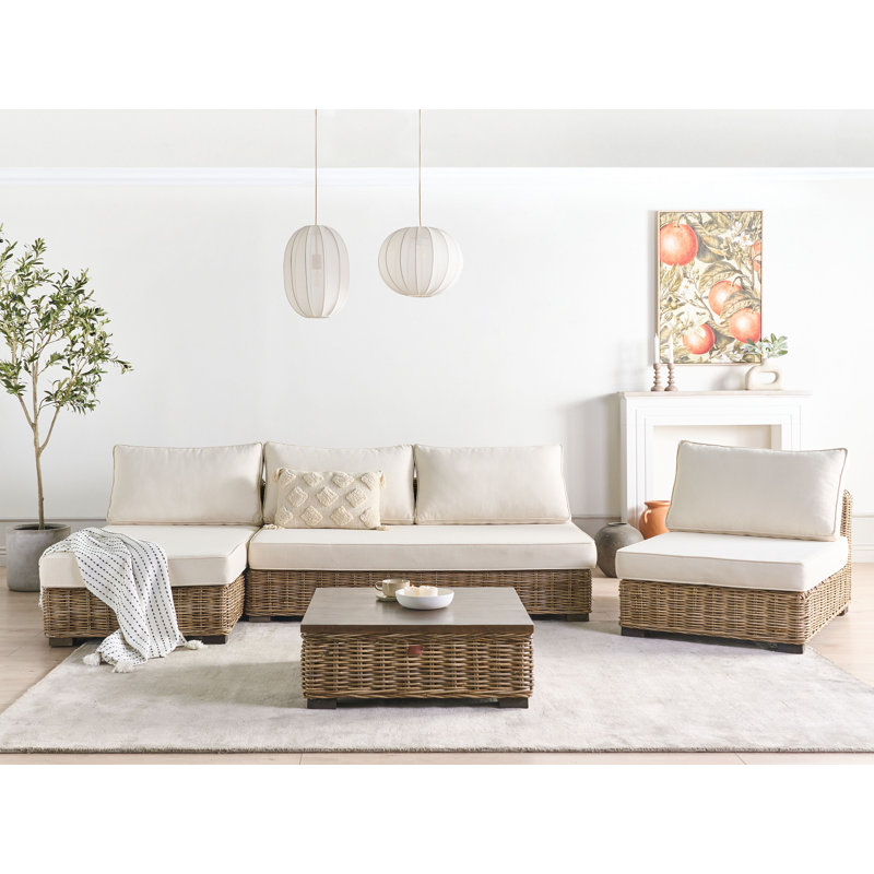 Lounge Set Varallo Rattan Grey, Right Hand Facing