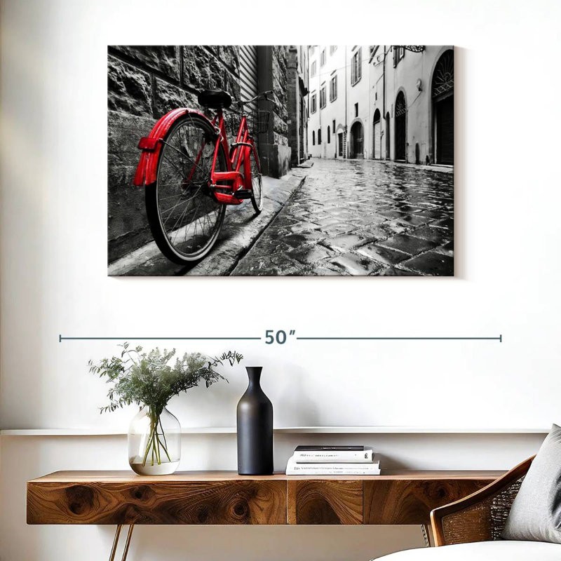 Mehar Red Bicycle Pop, 26" H x 39" W