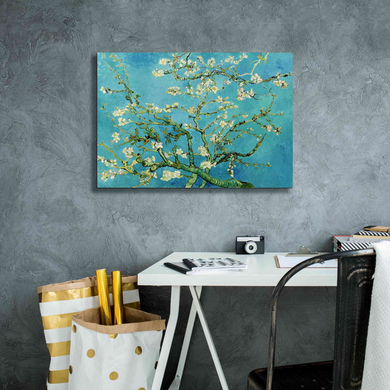 «Almond Blossoms» par Vincent Van Gogh - reproduction d'art sur toile tendue, H 16 po x l 18 po x P 0,75 po