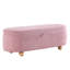 Banc ottoman de rangement ovale de 51,2 pouces avec pieds en bois-1029285323