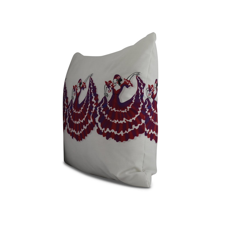 Housse de coussin d'extérieur carré cubique, Rouge, 18 po x 18 po