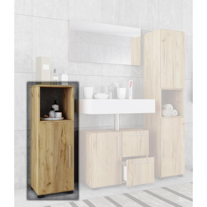 Aubrianah Bathroom Cabinet, Honey oak