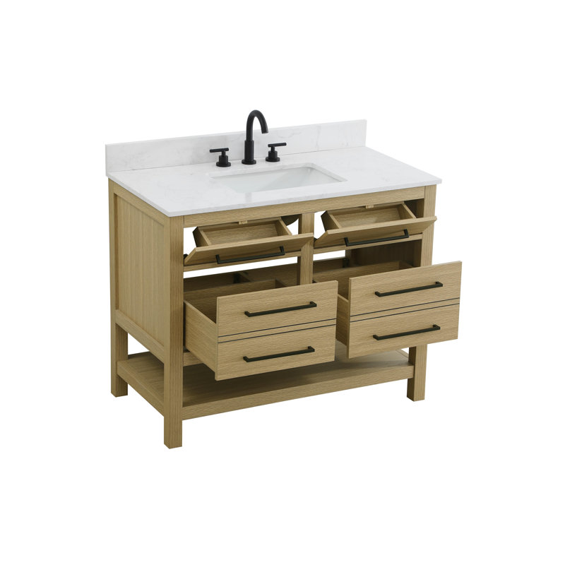 Meuble-lavabo simple 42 po_Moderne_VF60542-BS, Brun miel