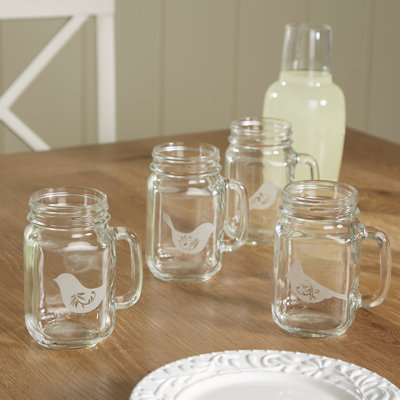 Pot de mason en verre 16 oz oiseaux d’un plumes Sabine