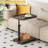 C Table End Table Adjustable Height, 360°Swivel TV Tray Table For Small Spaces, C Shaped Side Tables With Wheels, Walnut