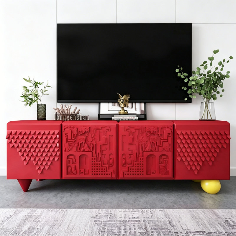 Meuble télé simple et créatif, Rouge